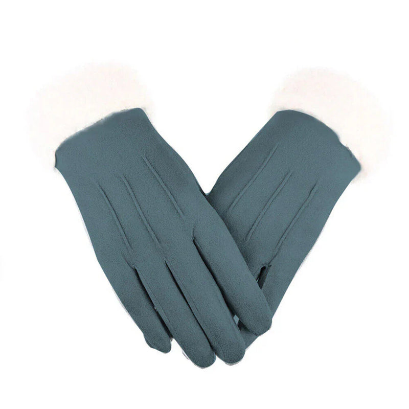 Trendy women's gloves made of suede - Mirella