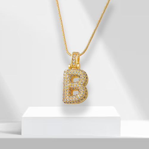 Bubble Letter Chain with Pendant - LuxeLette