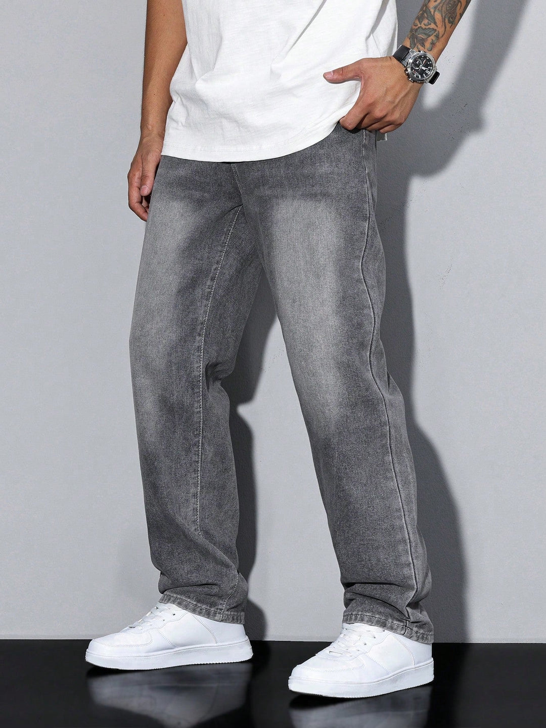 Baggy Jeans - Wide Fit Denim Pants with Washed Look 1