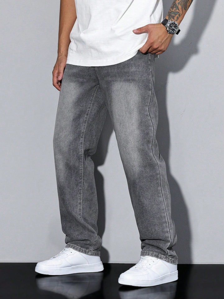 Baggy Jeans - Wide Fit Denim Pants with Washed Look 1