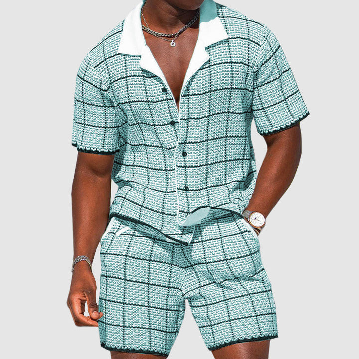 Two-piece men's summer pants with check pattern – Jules