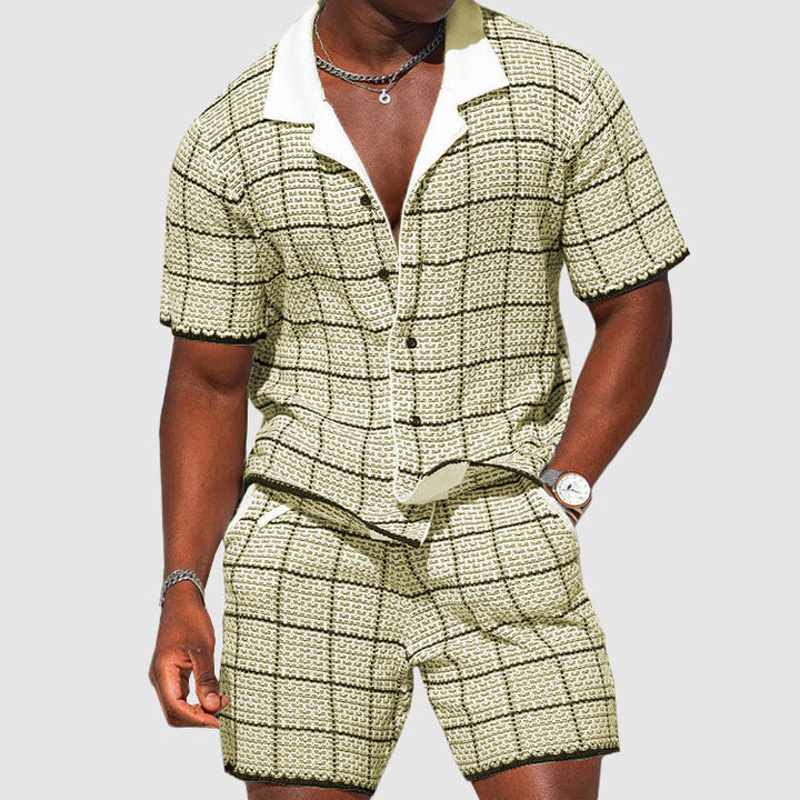 Two-piece men's summer pants with check pattern – Jules