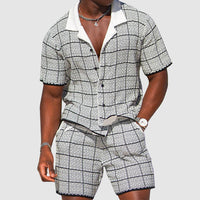 Two-piece men's summer pants with check pattern – Jules