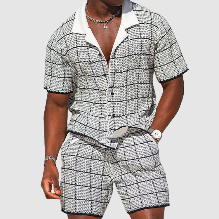 Two-piece men's summer pants with check pattern – Jules