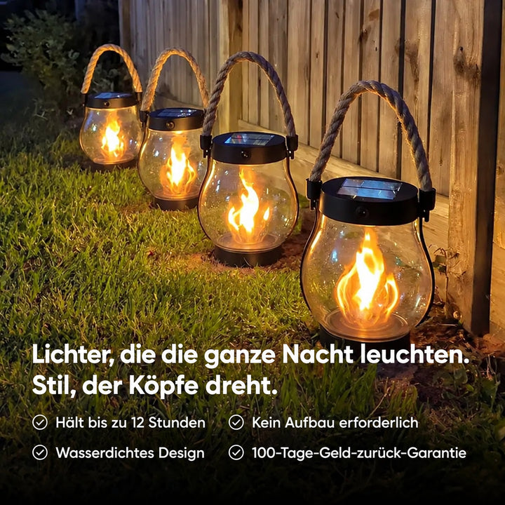 Solar Lantern Outdoor Light with Flickering Flame Effect 1