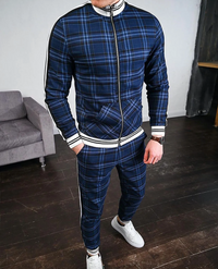 Stylish Men's Training Set with Checkered Pattern – Dorian
