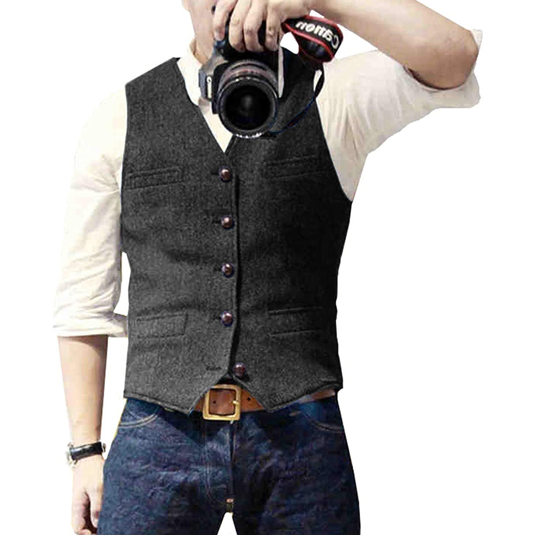 Stilfuld denimvest til herrer - Mason