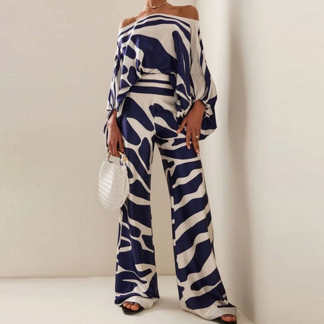 Dame todelt sæt med print og løs pasform – Valeria