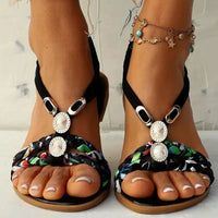 Boho-perle slip-on sommersandalen – Amira