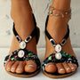 Boho-Perlen Slip-On Sommersandalen – Amira