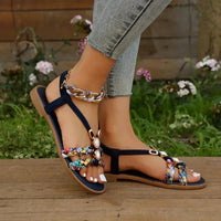 Boho-perle slip-on sommersandalen – Amira