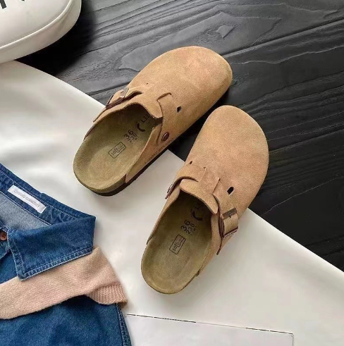 Suede Slippers with Adjustable Strap - Summit