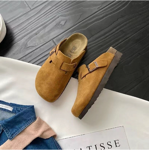 Suede Slippers with Adjustable Strap - Summit