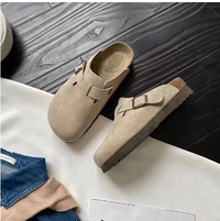 Suede Slippers with Adjustable Strap - Summit