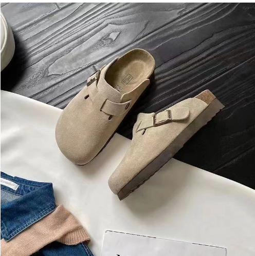 Suede Slippers with Adjustable Strap - Summit