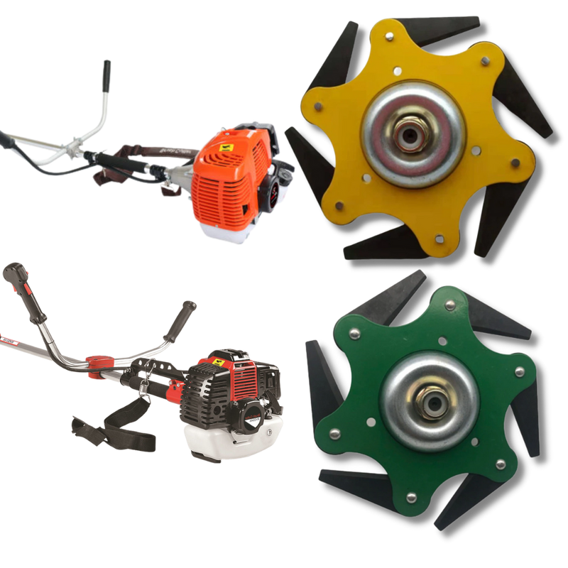 Robust brush cutter head with 6 steel blades – TrimmBlade