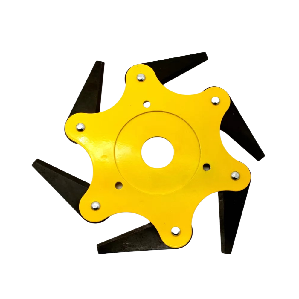Robust brush cutter head with 6 steel blades – TrimmBlade