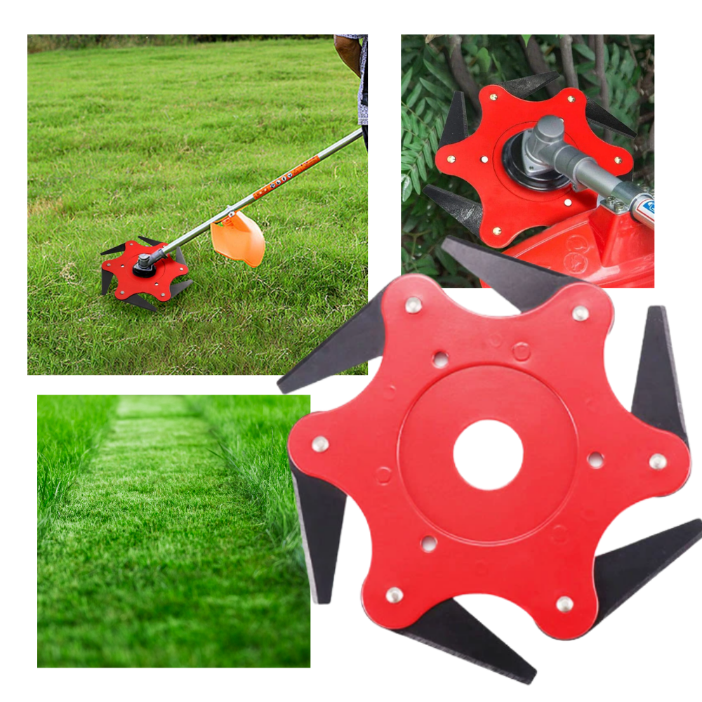 Robust brush cutter head with 6 steel blades – TrimmBlade