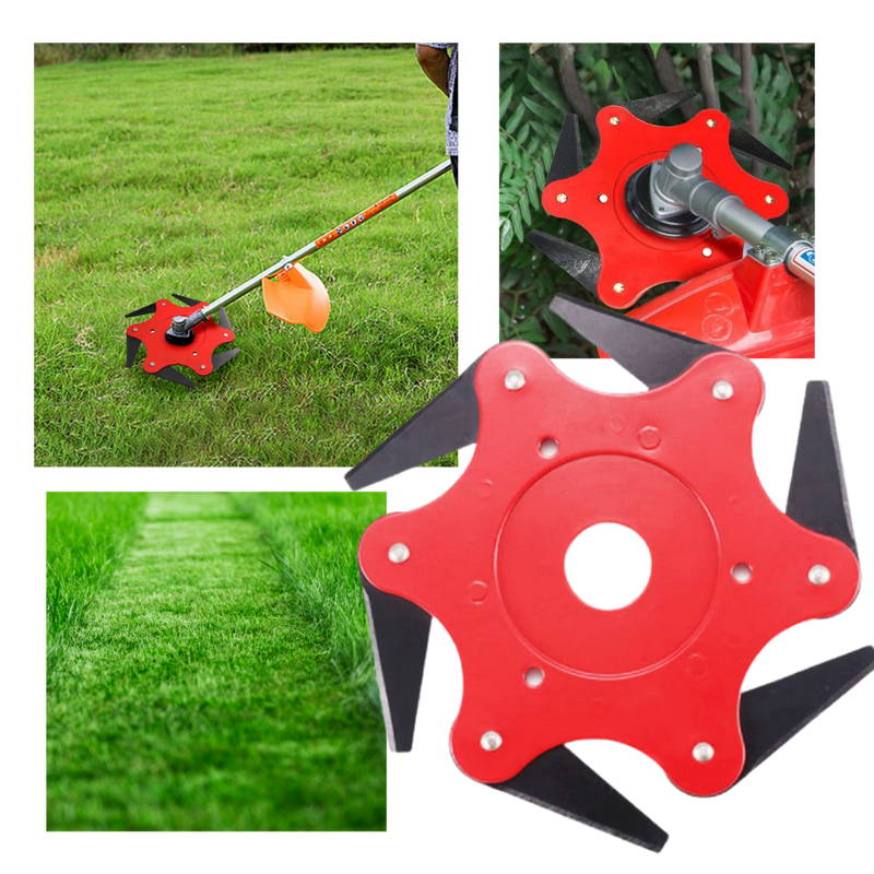 Robust brush cutter head with 6 steel blades – TrimmBlade