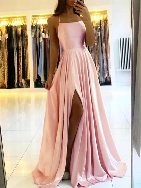 Leicht fallendes Maxikleid mit Seitenschlitz – Selina