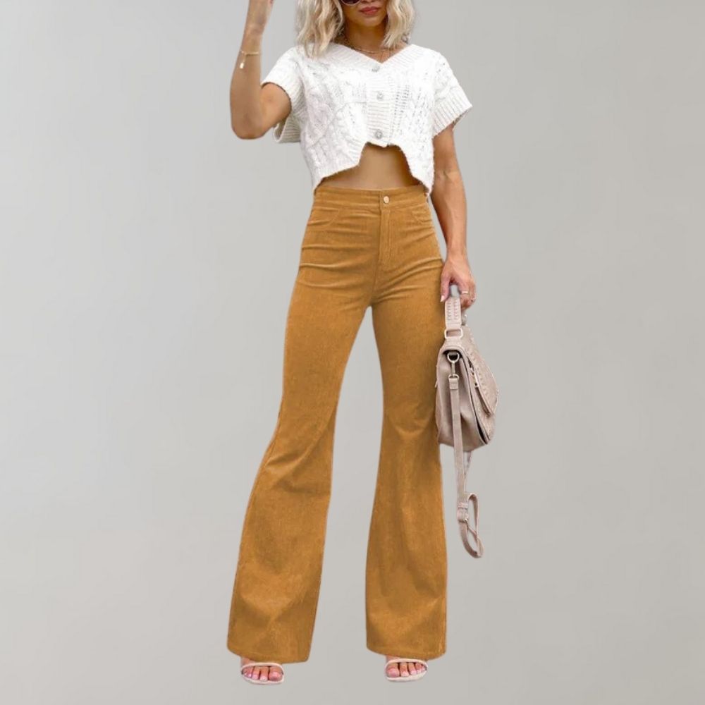 Trendy Cord Pants with Flare – Valerie