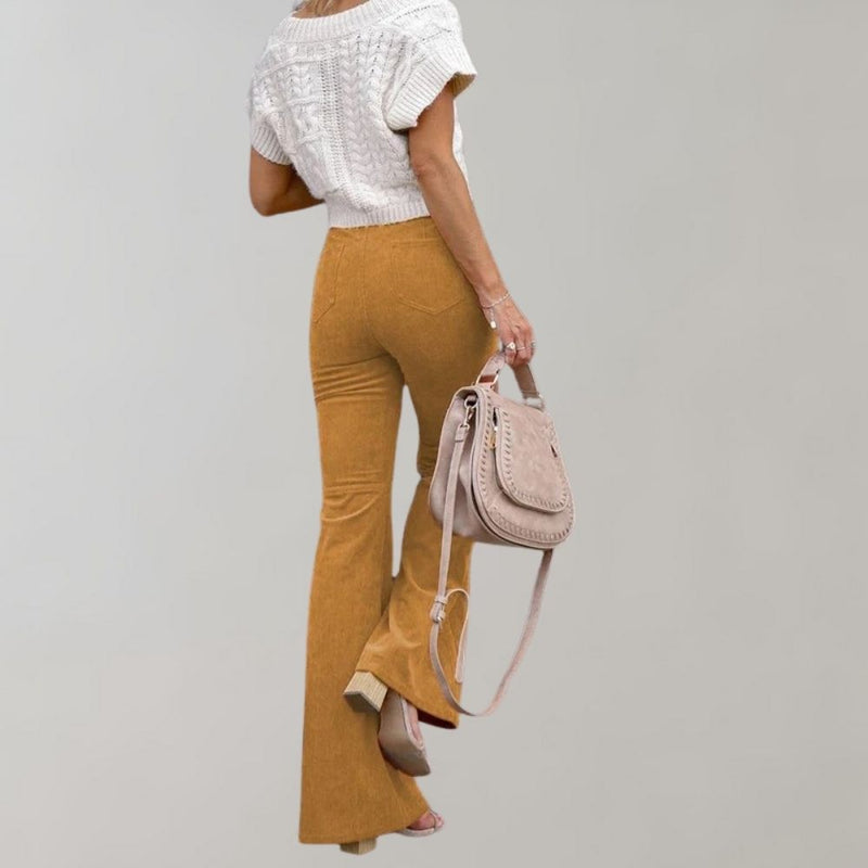 Trendy Cord Pants with Flare – Valerie