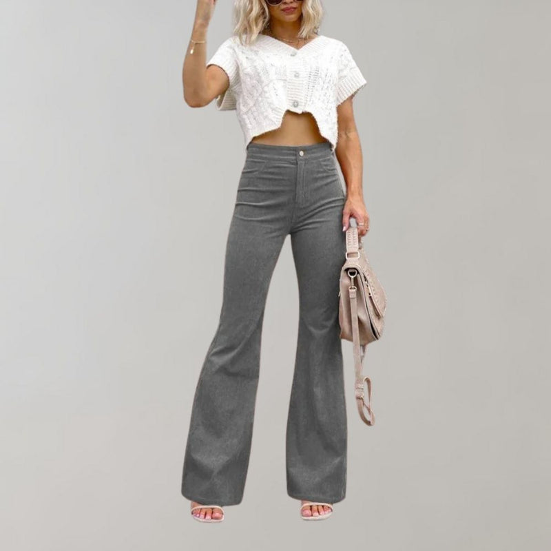 Trendy Cord Pants with Flare – Valerie