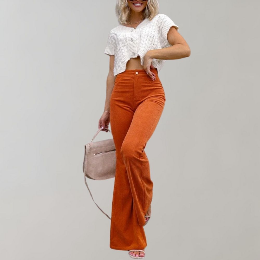 Trendy Cord Pants with Flare – Valerie