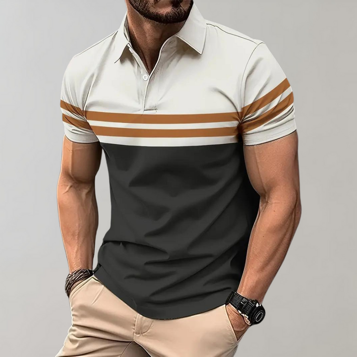 Stribet herre poloshirt – Mauro
