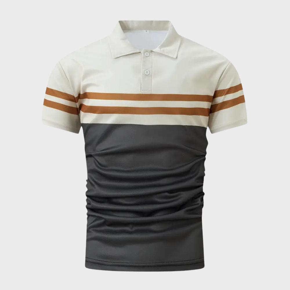 Stribet herre poloshirt – Mauro