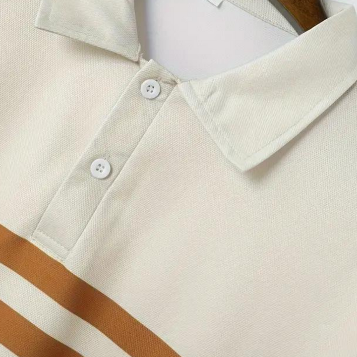 Stribet herre poloshirt – Mauro