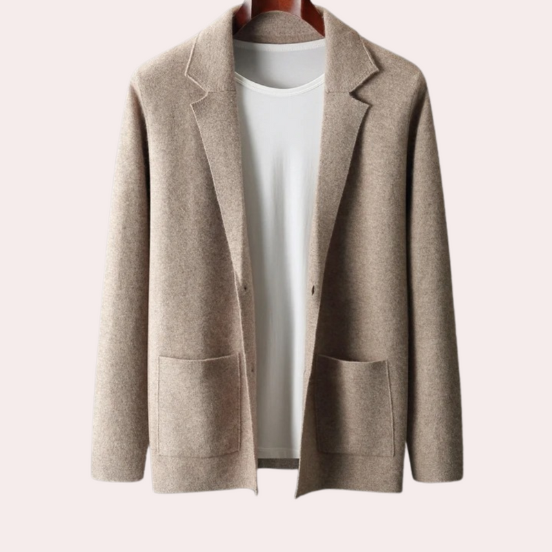 Men's jacket made of 100% wool with notch lapel and welt pockets – Ewan