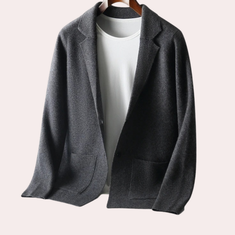 Men's jacket made of 100% wool with notch lapel and welt pockets – Ewan
