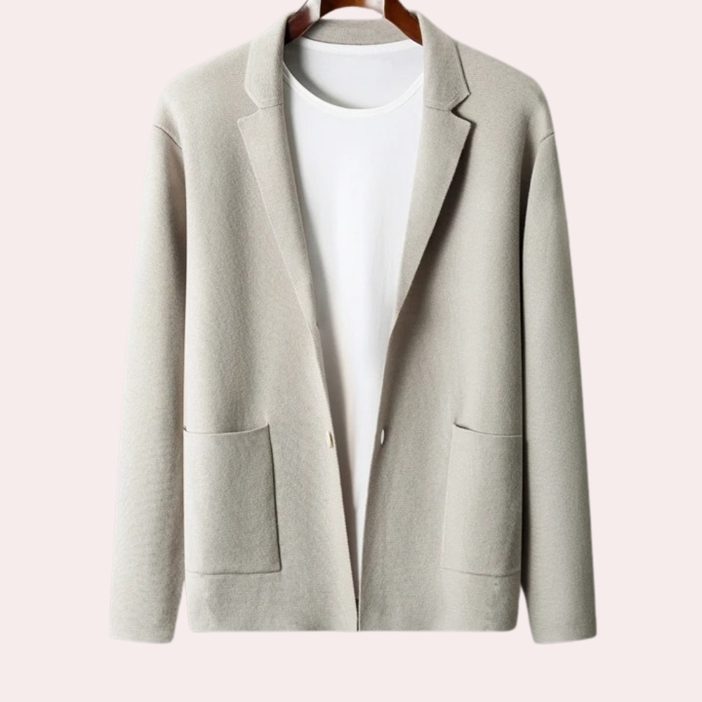 Men's jacket made of 100% wool with notch lapel and welt pockets – Ewan
