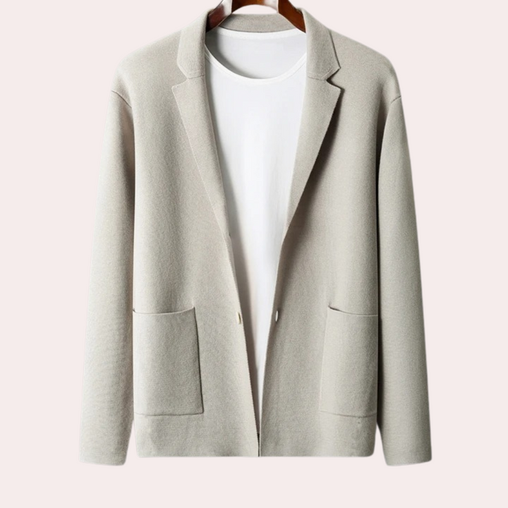 Men's jacket made of 100% wool with notch lapel and welt pockets – Ewan