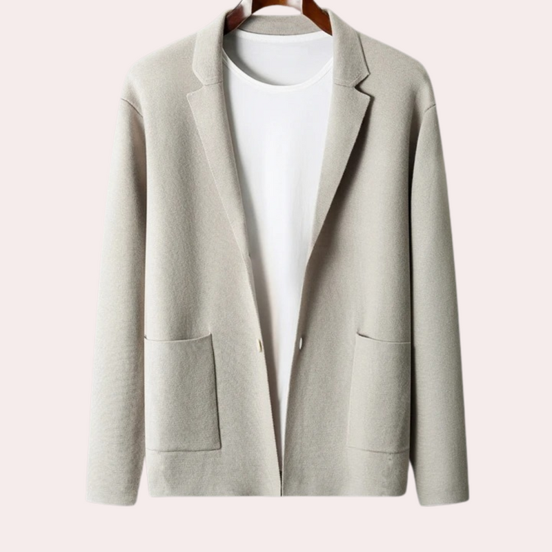 Men's jacket made of 100% wool with notch lapel and welt pockets – Ewan