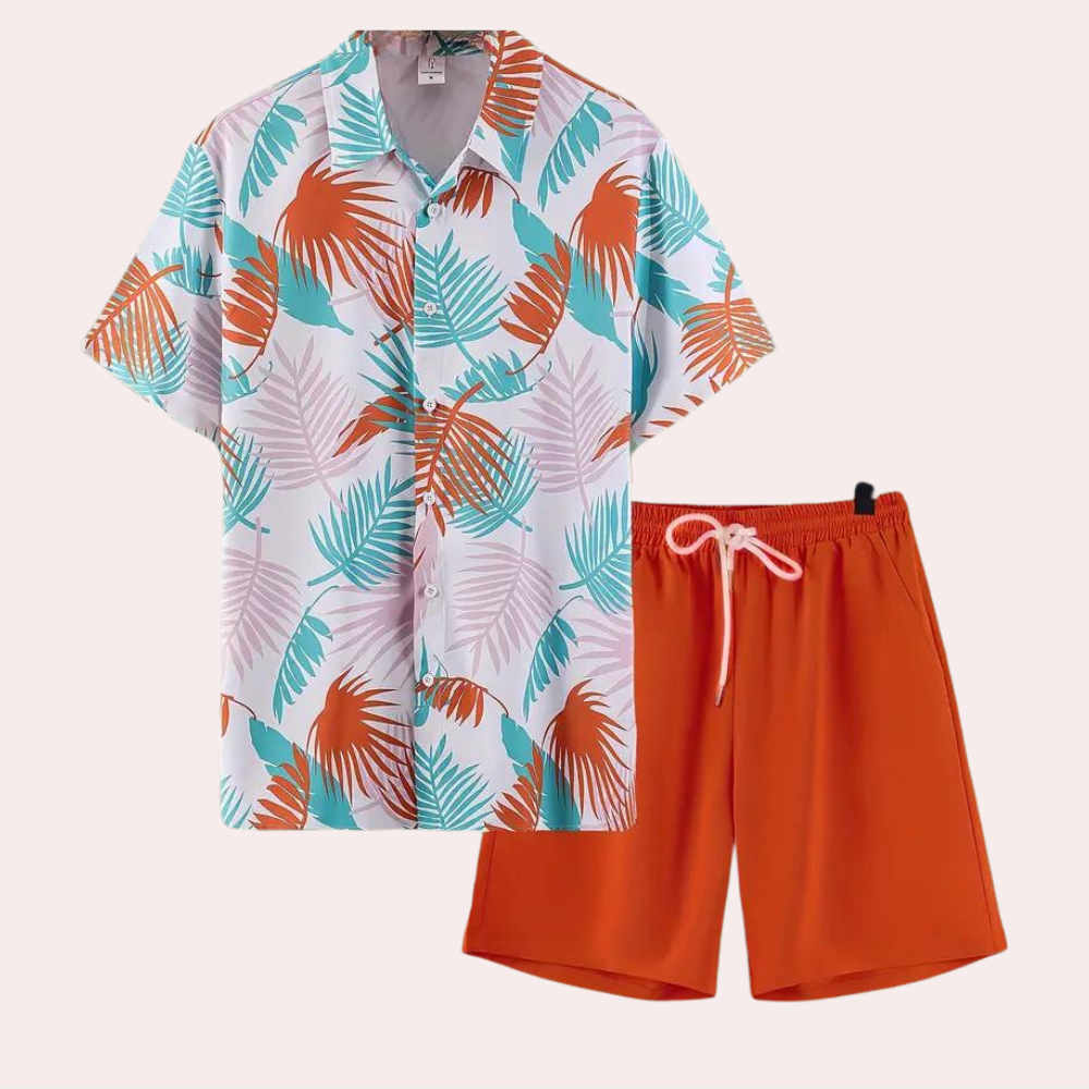 Traje de verano hawaiano de dos piezas para hombre – Kairos
