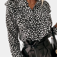 Polka Dot Ruffle Blouse with Flowing Cut – Tabea