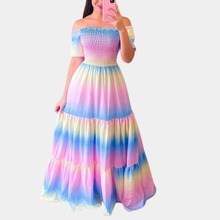 Off-Shoulder Layered Summer Dress – Noémie