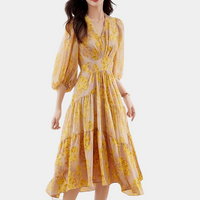 Sommerliches Blumenkleid mit elastischem Stoff – Maëlle