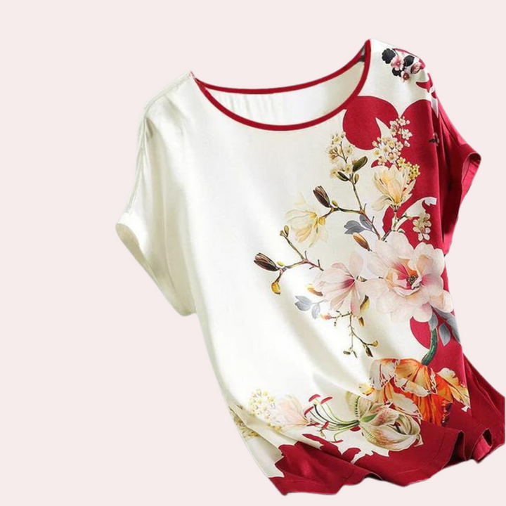 Sommer Damen T-Shirt mit Blumenmuster – Rivka