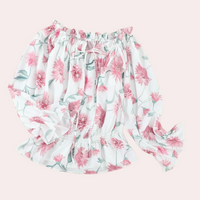 Off-Shoulder Blumenbluse mit Rüschen – Fayenne