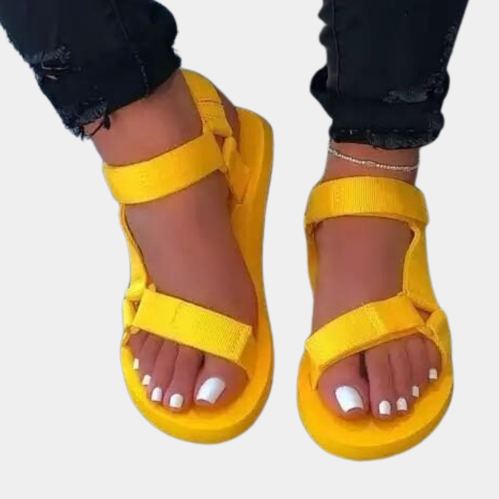 Farvenblok damesandaler med komfortsål – Chloé