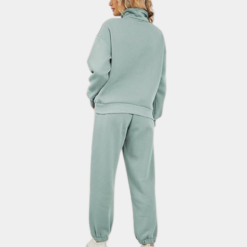 Stylischer Damen Trainingsanzug mit Pullover und Reißverschluss – Rihanna
