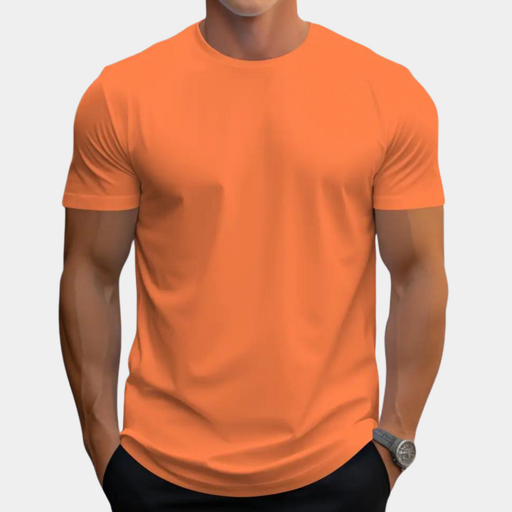 Oranje herre T-shirt med rund hals – Jaron