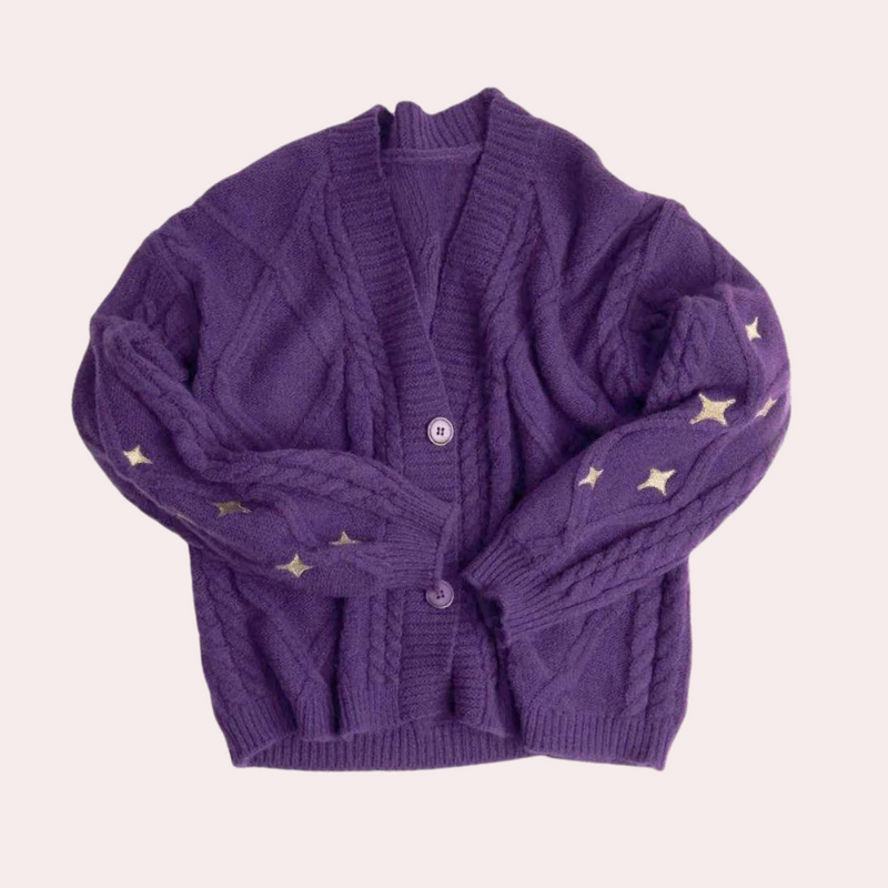 Strickjacke für Damen mit Erdbeer-Details – Poppy