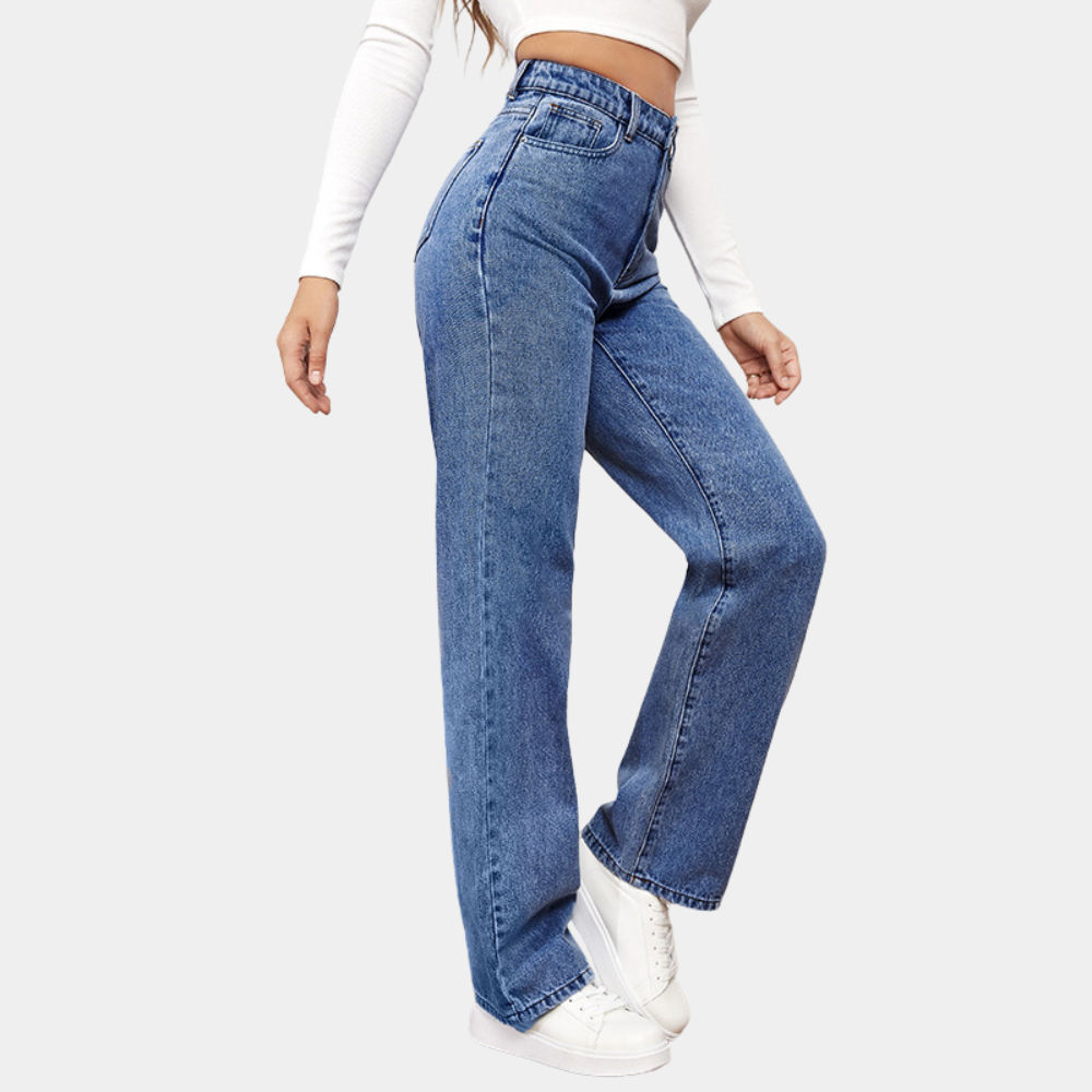 Jeans holgados de talle alto para mujer – Elara