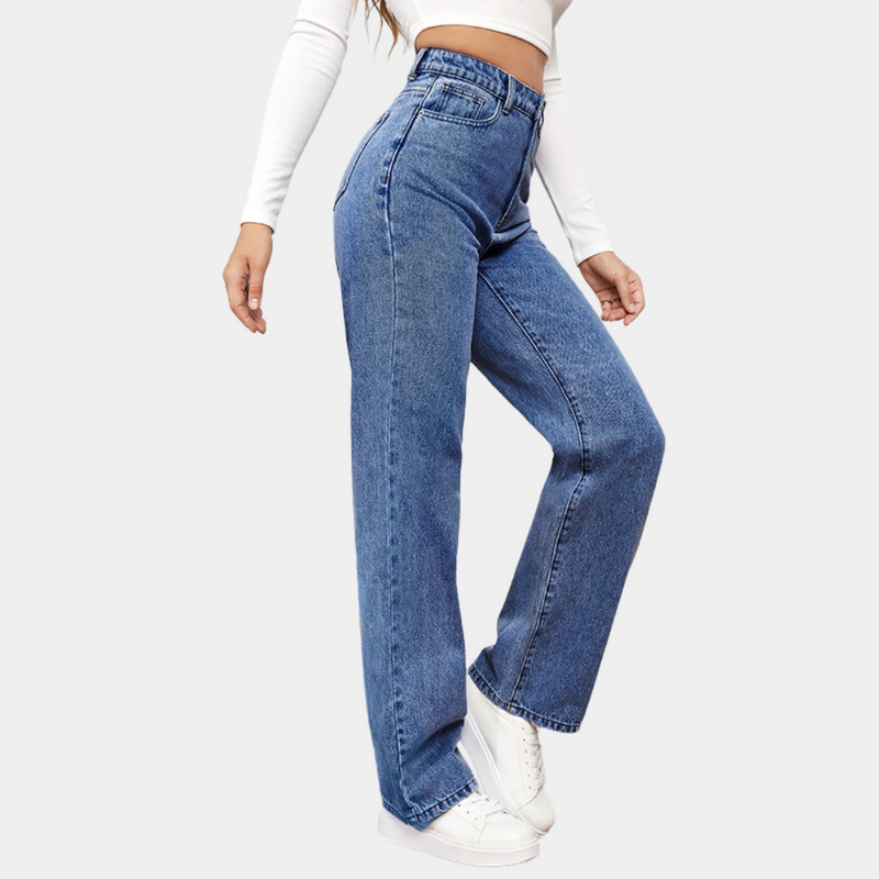 Jeans holgados de talle alto para mujer – Elara