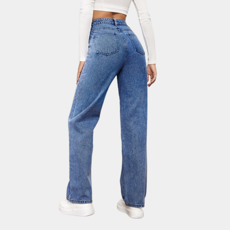 Jeans holgados de talle alto para mujer – Elara