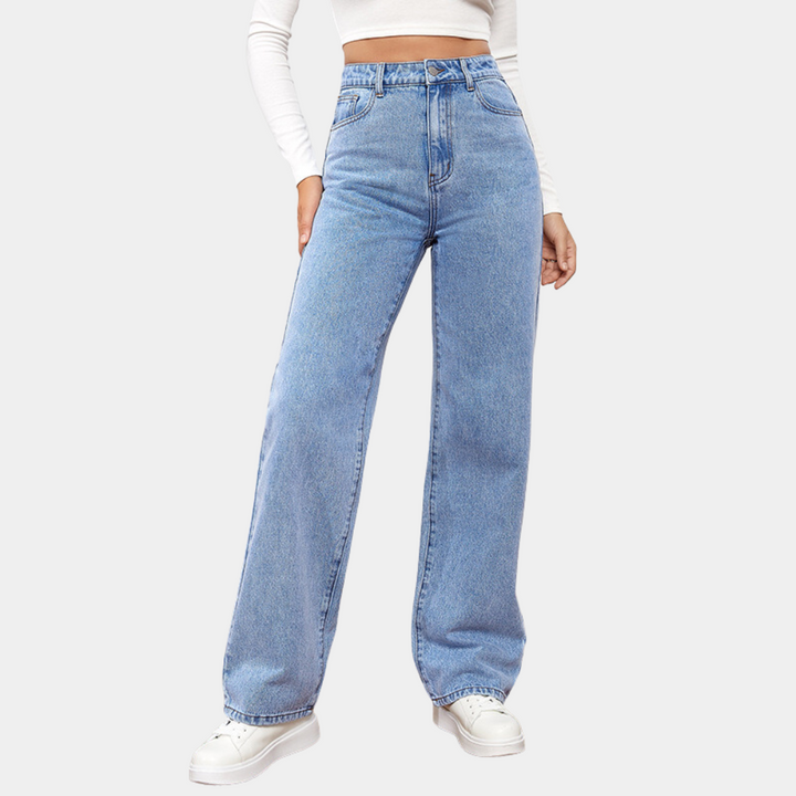 Jeans holgados de talle alto para mujer – Elara